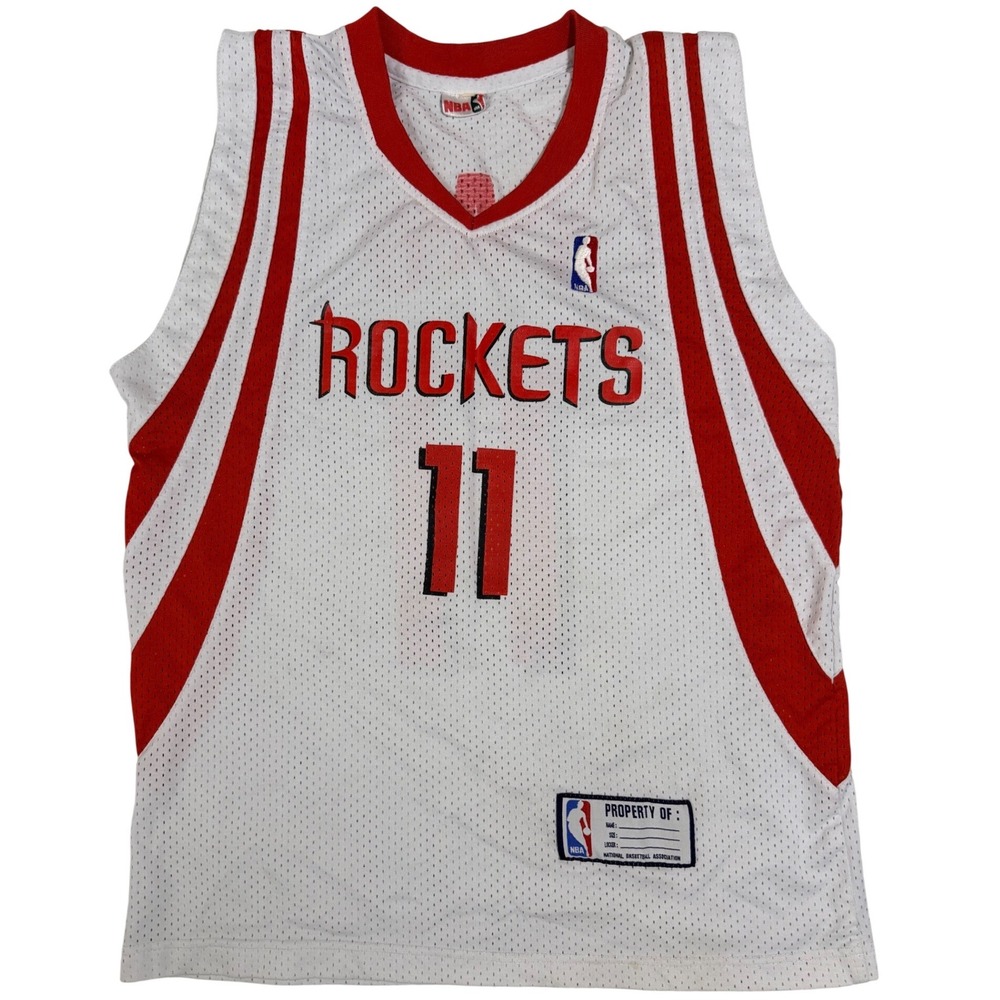 NBA Houston Rockets Yao Ming Jersey Large White Red Mesh 100% Polyester